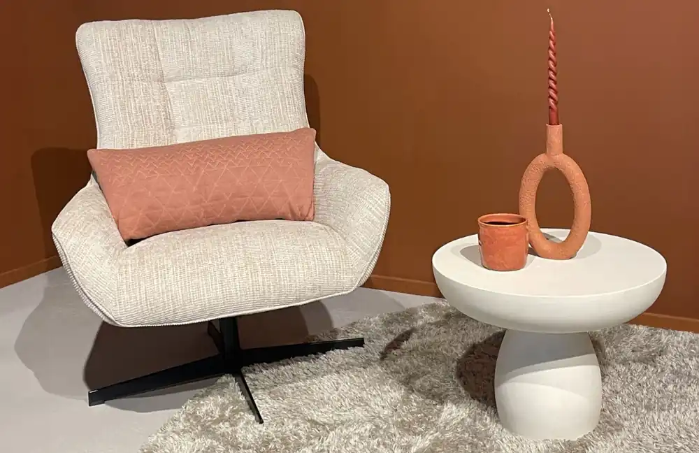 Bestseller Couchtisch LUNE rund Ø 50 cm Beton beige MDF