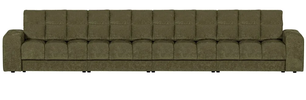 Neuheit woood 4 Sitzer Sofa SECOND DATE Webstoff vintage grün