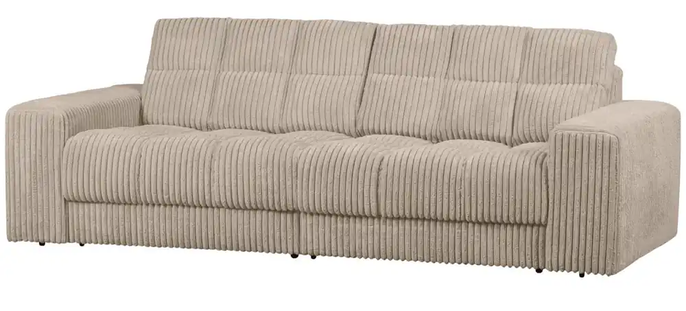 Saisonangebot woood 2 Sitzer Sofa SECOND DATE Ribcord travertin