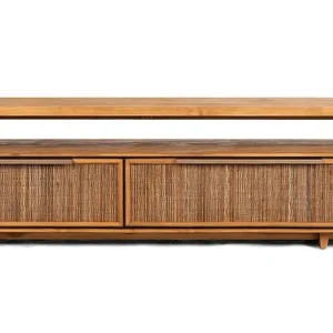 Finale Aktion TV Möbel Lowboard GRACE 140 cm natur Teakholz verstellbar