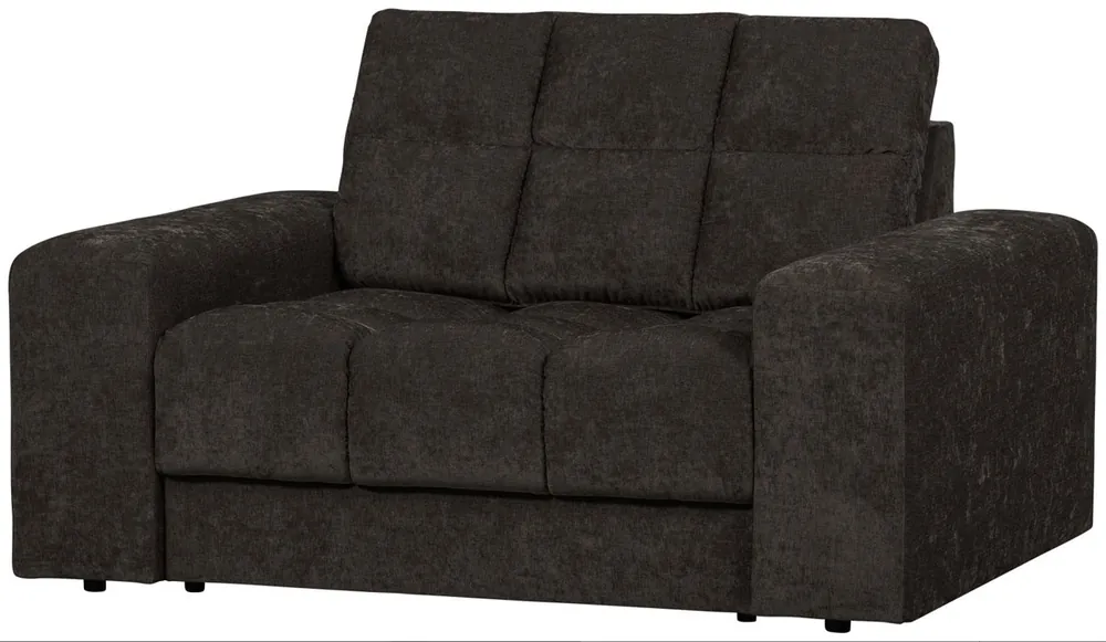 Saisonangebot woood Loveseat Sessel SECOND DATE Webstoff vintage anthrazit Loungesessel