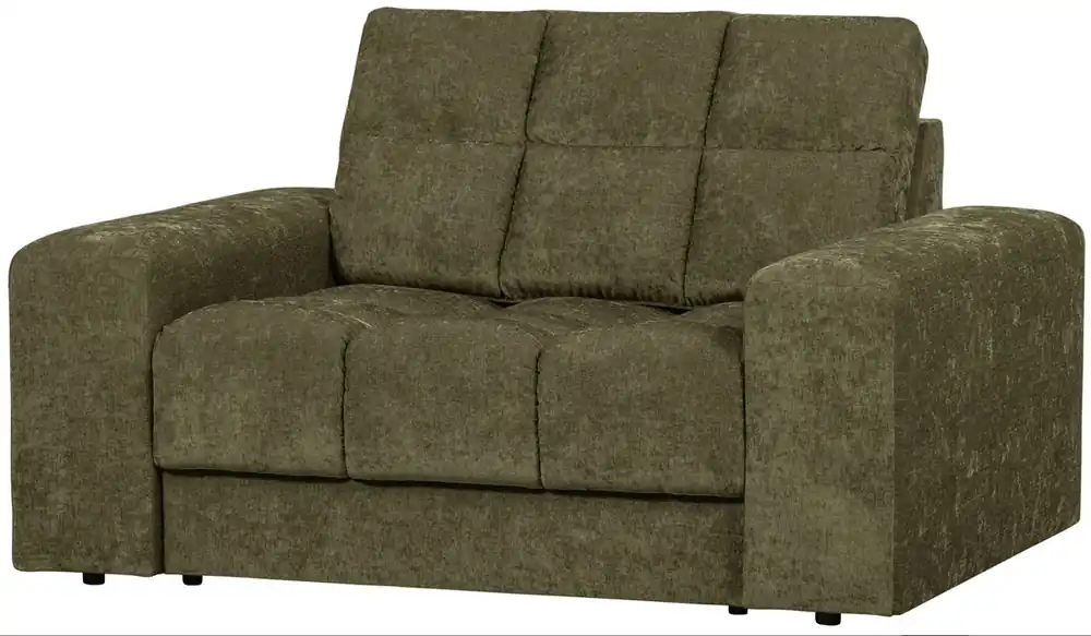 Wochenendangebot woood Loveseat Sessel SECOND DATE Webstoff vintage grün Loungesessel