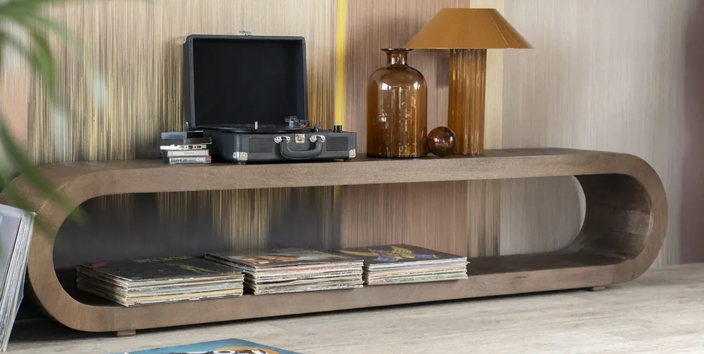 Highlight TV Möbel Lowboard Elora 200 cm Mango Massivholz braun