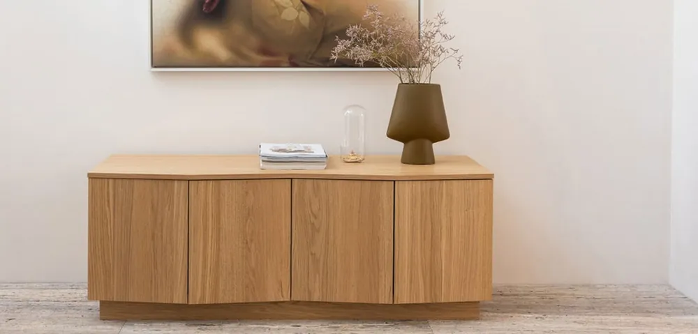 Garantierte Lieferung Lowboard TV Möbel ZUMA 133 cm Eidhe Furnier