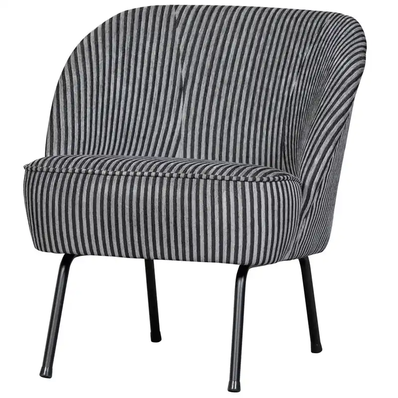 Vogue Sessel Webstoff Streifendesign schwarz grau Highlight
