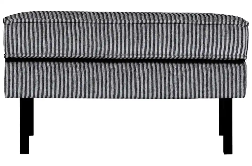 RODEO Hocker Webstoff Streifendesign schwarz grau Fußhocker Jetzt Kaufen