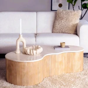 Couchtisch MIRA XL 129 cm Marmor Naturstein organisch Versand Am Gleichen Tag