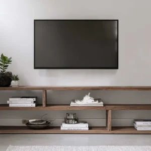 TV Möbel Lowboard CORSO 220 cm rusticales Teakholz Markenware