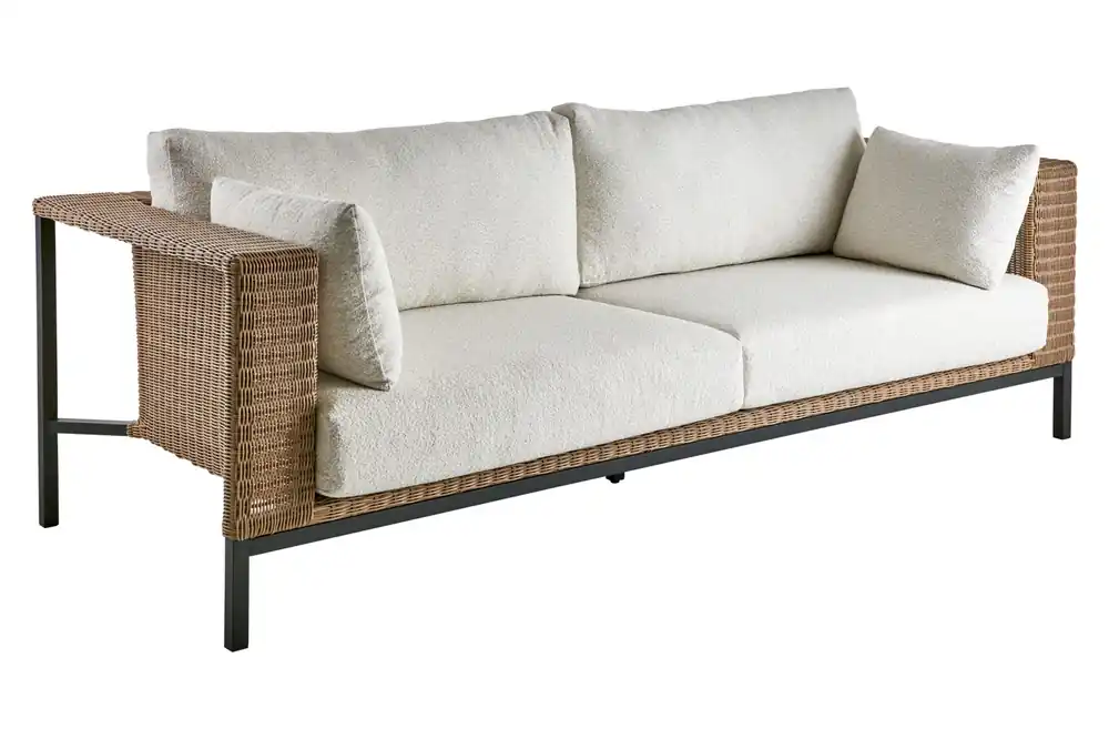 Neuheit Gartenbank Gartensofa SHELL 2,5-Sitzer Rattan natur