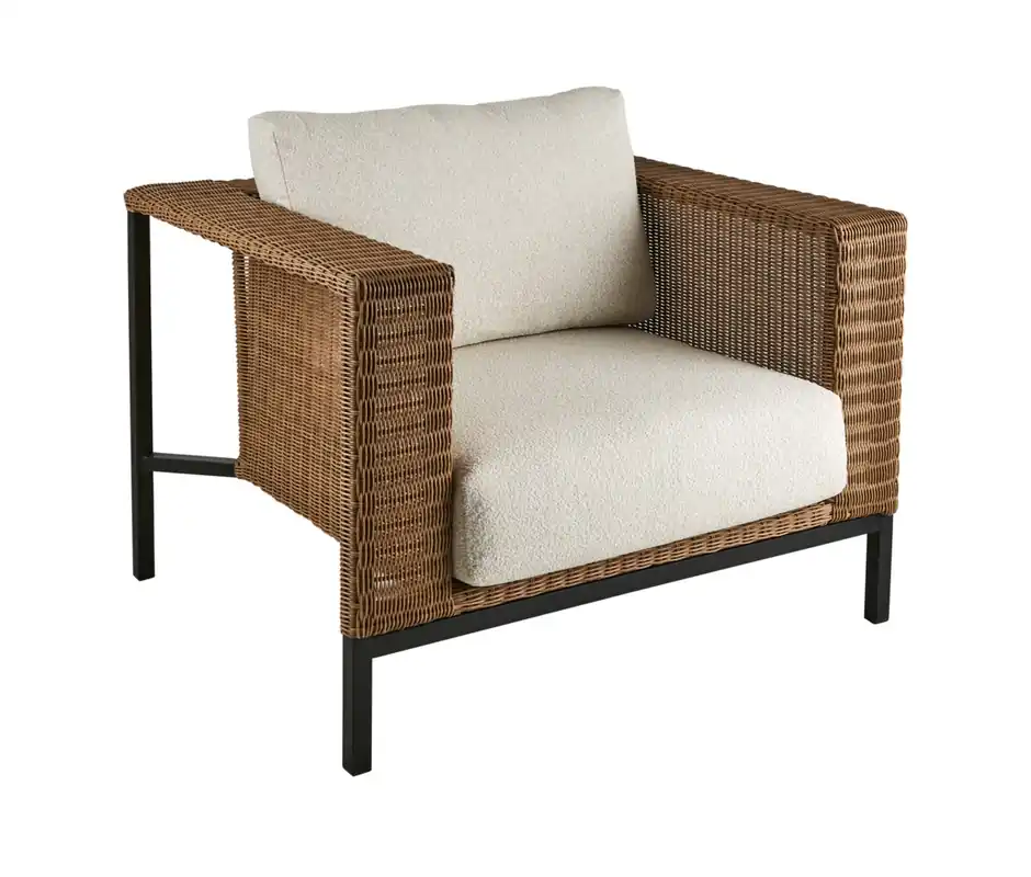 Kracherpreis Lounge Gartensessel SHELL 2,5-Sitzer Rattan natur