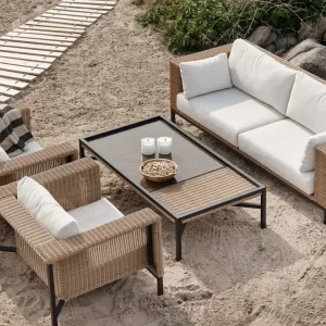 Sonderangebot Lounge Gartenmöbel Set SHELL Rattan natur
