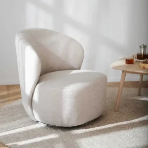 Lounge Sessel ELIAN drehbar hellbeige Drehsessel Neu