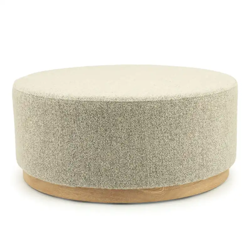 Pouf Sitzhocker Sitzpouf rund taupe 80 cm Neue Ware