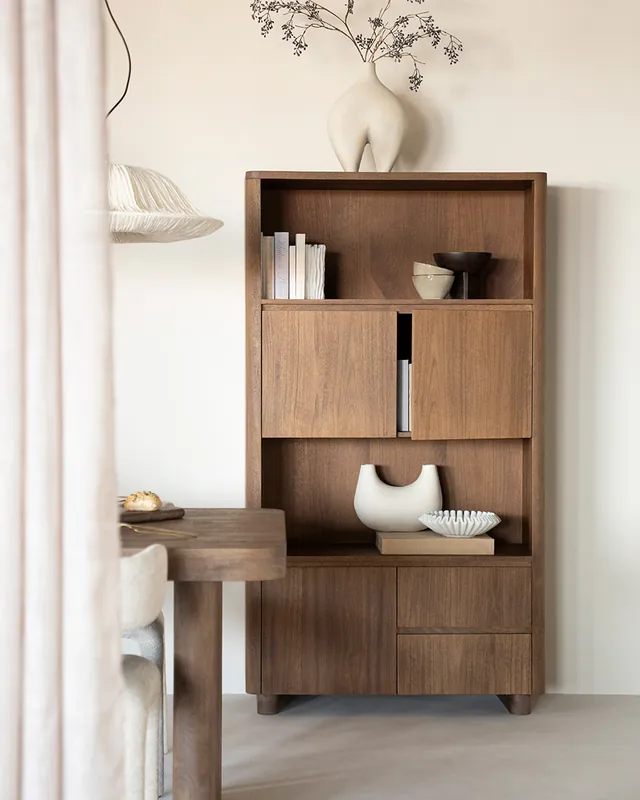 Highboard Schrank Regal Edward mit 3 Türen Mango Holz Angebot