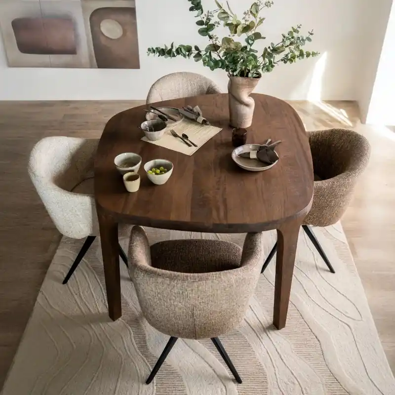 Esstisch Taylor 140 x 120 cm Mangoholz gebürstet Highlight