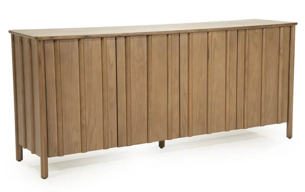 Sideboard Jake 183 cm mit 4 Türen Eiche Holz Furnier dunkelbraun Knallerangebot