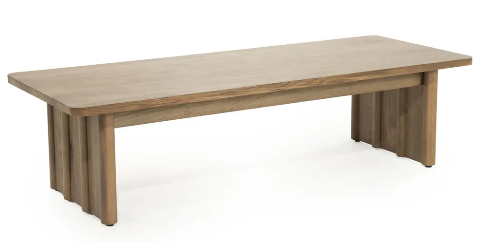 Couchtisch Jake 120 x 47 cm Eiche Holz dunkelbraun Ausverkauf