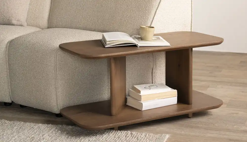 Beistelltisch Ty 90 x 40 cm Eiche Holz dunkelbraun Nur Heute
