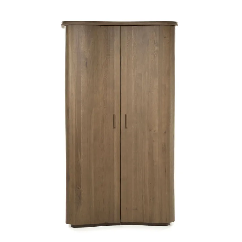 Top-Angebot Highboard Josh mit 2 Türen Eiche Holz Furnier dunkelbraun