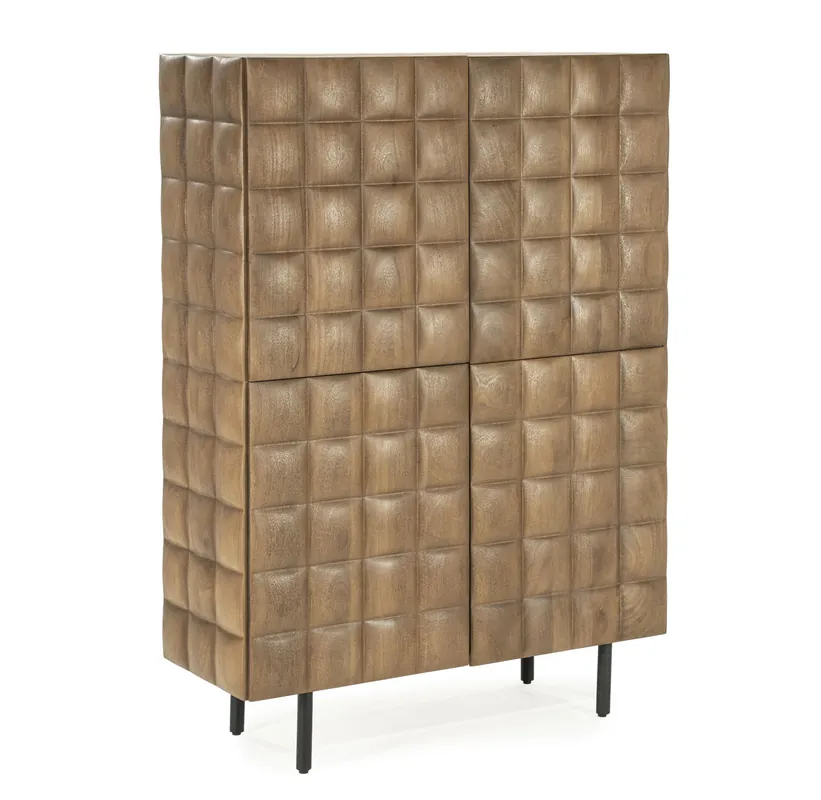 Preisreduziert Highboard Felix H 147 cm mit 4 Türen Mango Holz
