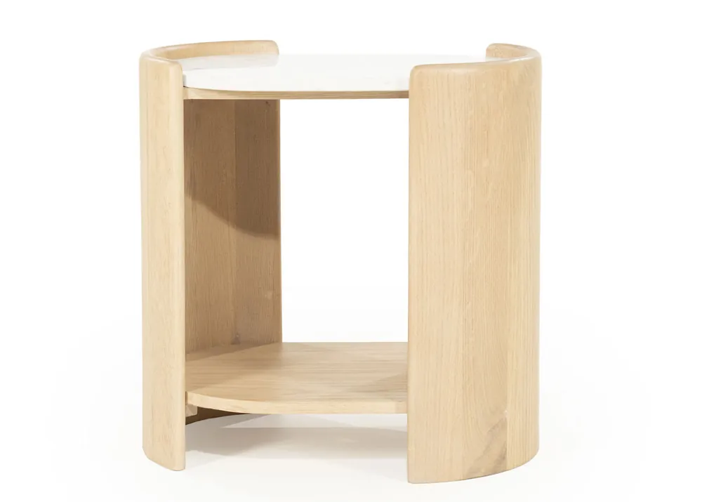 Schneller Versand Beistelltisch DON H 50 cm Eiche Marmor natur