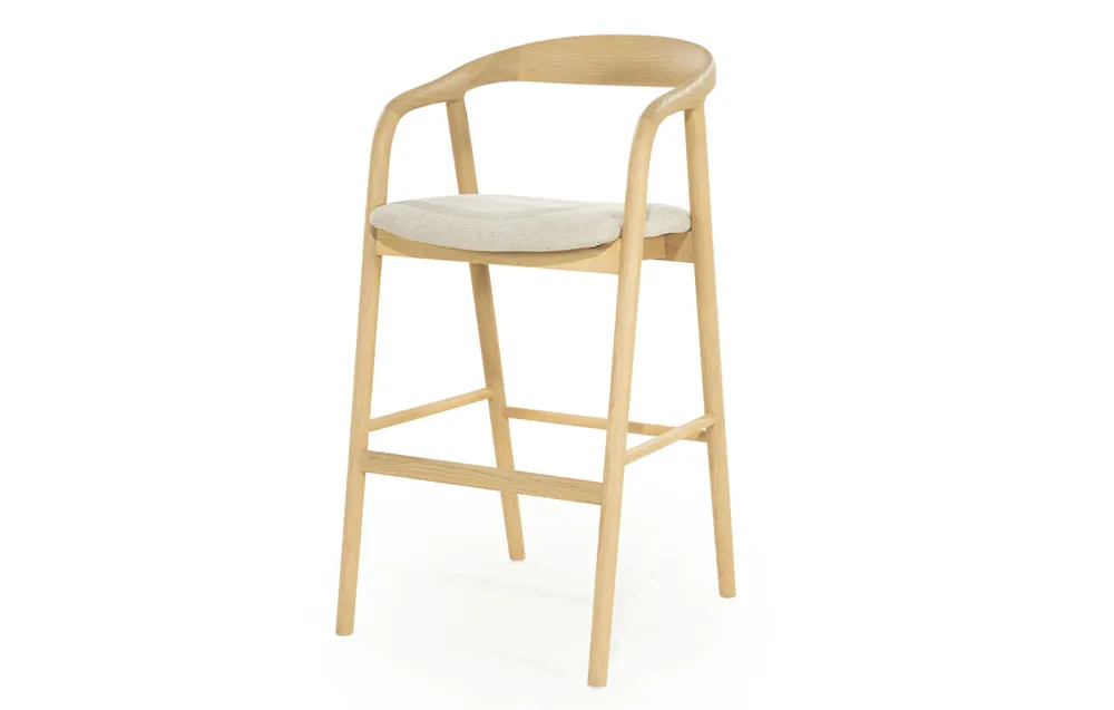 Barstuhl Rayven hoch Barhocker hellbraun Eiche Sitzhöhe 75 cm Top-Angebot