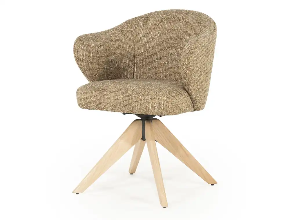 Mega-Angebot Esszimmer Stuhl Connor drehbar Eiche Stoff senffarben