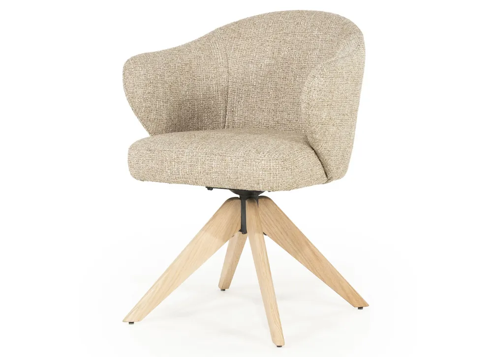 Top-Angebot Esszimmer Stuhl Connor drehbar Eiche Stoff taupe