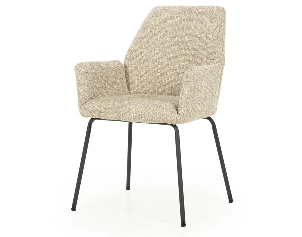 Meistverkauft Esszimmer Stuhl Indy Vierfußstuhl Metall Stoff taupe