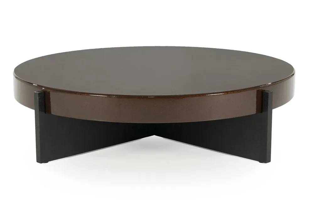 Couchtisch Juliet rund Ø 110 cm MDF Eiche Furnier braun Top-Seller