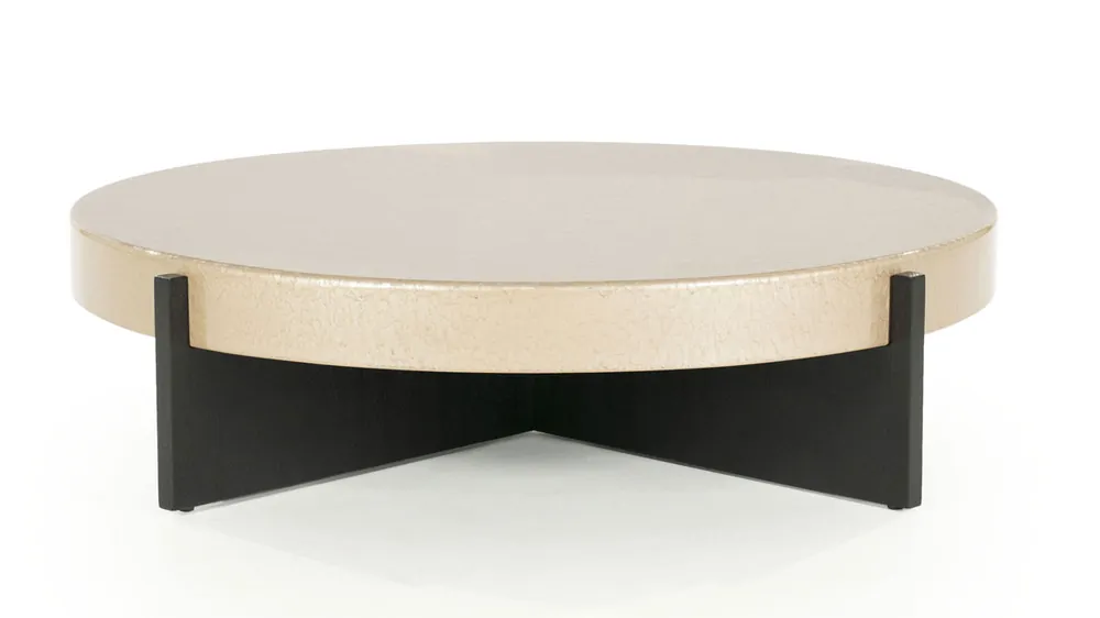 Couchtisch Juliet rund Ø 110 cm MDF Eiche Furnier beige Bestseller