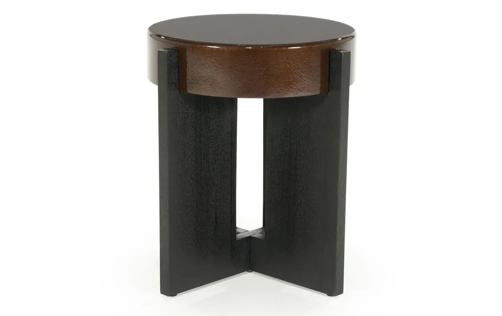 Knallerangebot Beistelltisch Juliet rund Ø 40 cm MDF Eiche Furnier braun