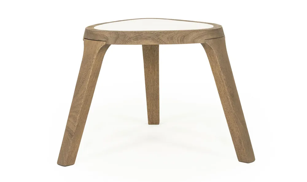 Beistelltisch Fred H 40 cm Mango Holz Botticino Marmor Abverkauf
