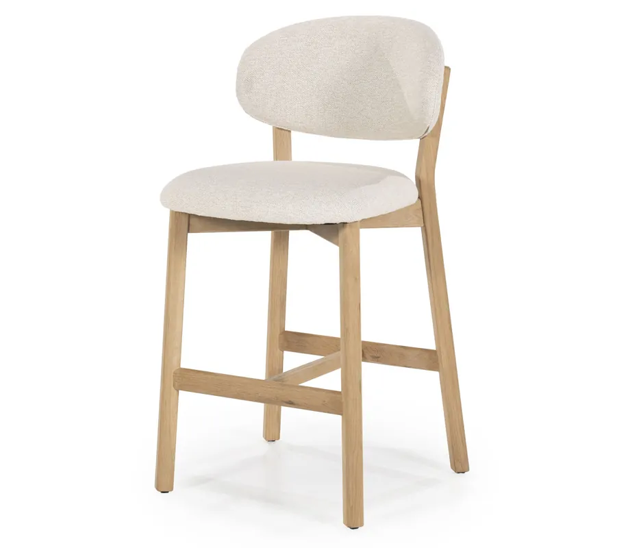 Barstuhl Mikky SH 68,5 cm Barhocker hellbraun Bezug beige Preiswert