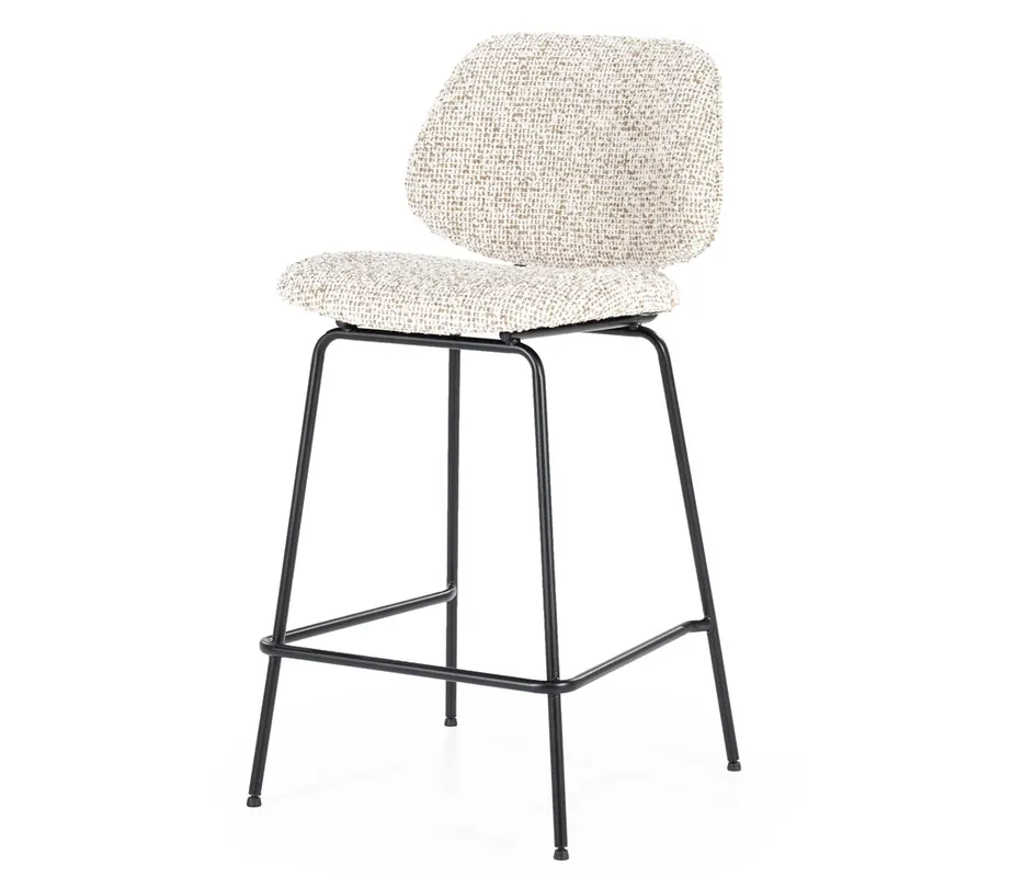 Barstuhl Jon SH 66 cm Barhocker Metall schwarz Bezug beige Top-Angebot