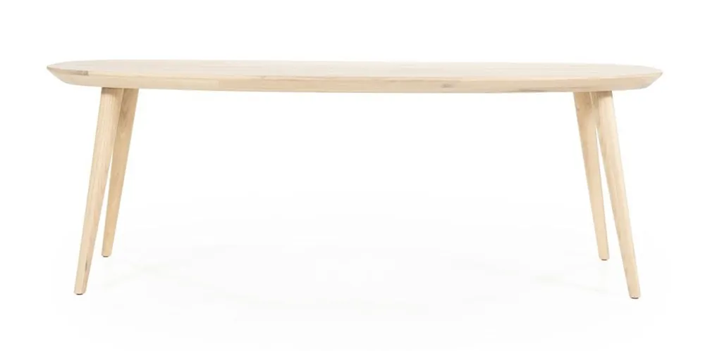 Esstisch Elijah oval 220 x 100 cm Braun Eiche hellbraun Top-Preis