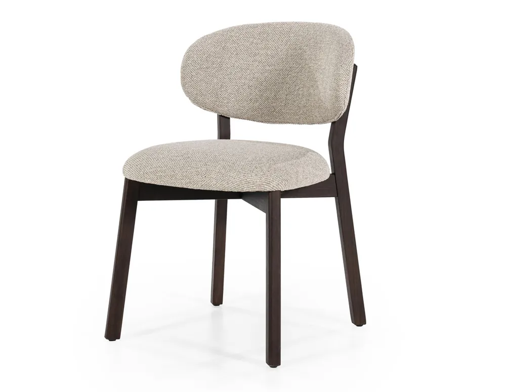 Geprüft Esszimmer Stuhl Mikky Eiche Holz Stoff taupe