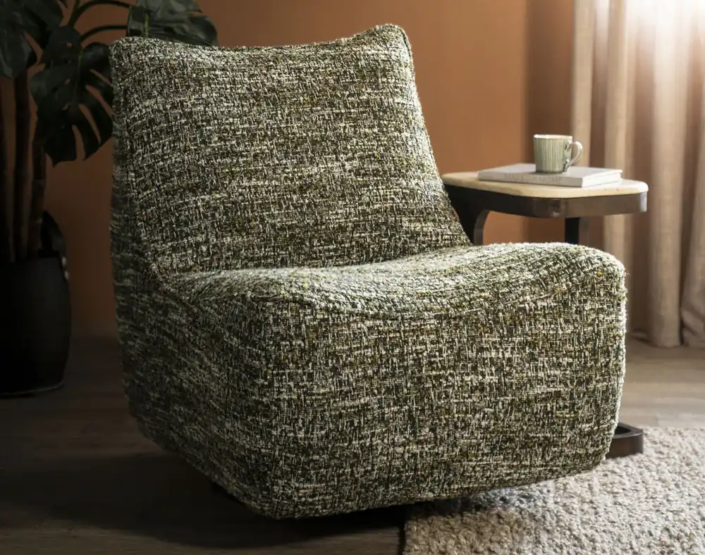 Lounge Sessel Loys stoffbezogen grün Drehsessel Geprüft