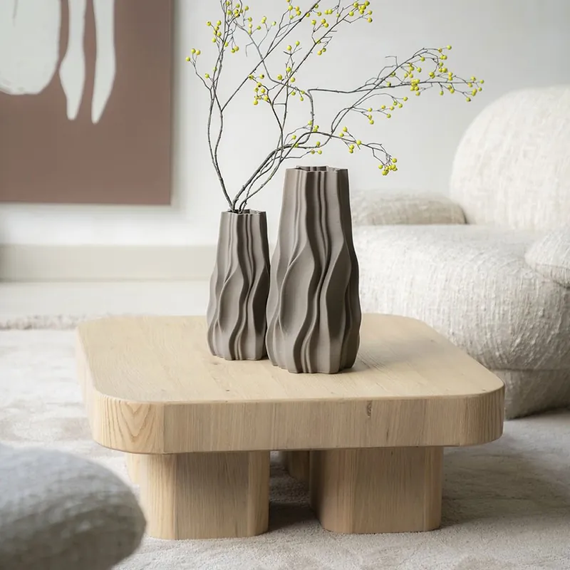 Couchtisch Harmonie 80 x 80 cm Eiche Holz Furnier hellbraun Garantierte Lieferung