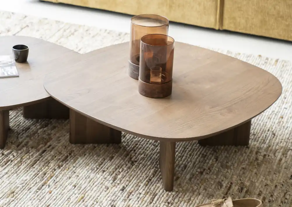 Couchtisch Stef 100 x 100 cm Eiche Holz Furnier braun Must-Have
