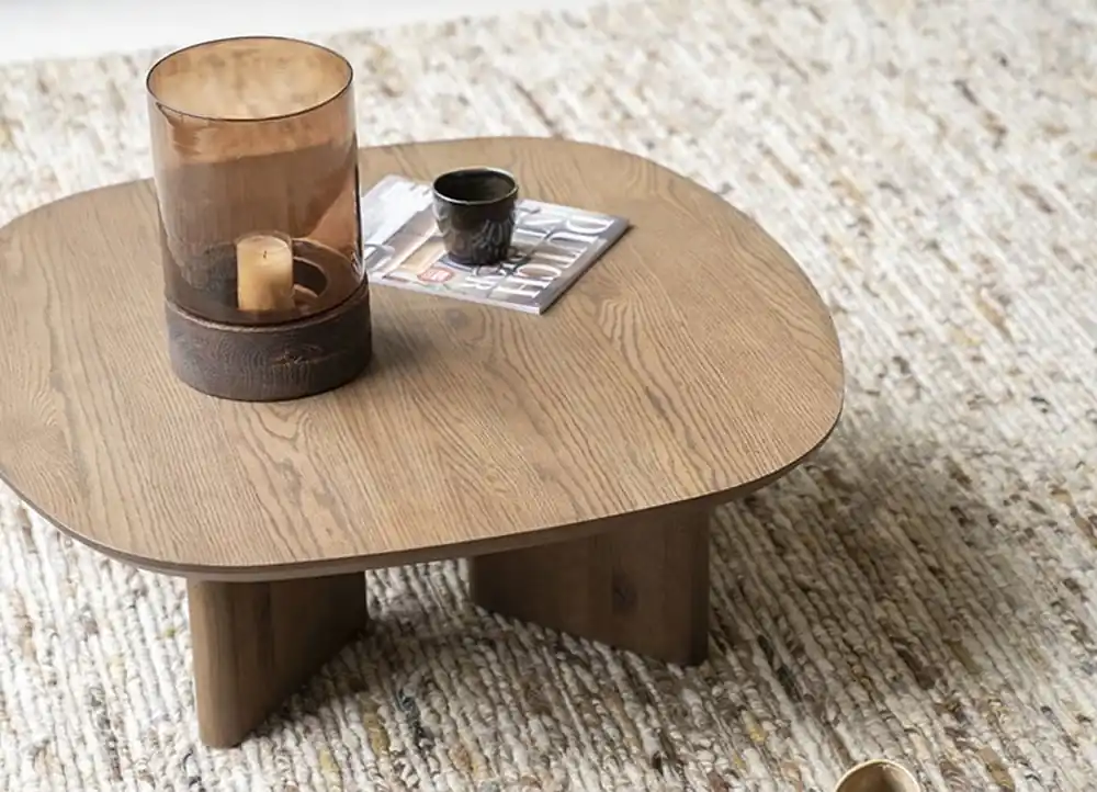 Couchtisch Stef 80 x 80 cm Eiche Holz Furnier braun Günstig