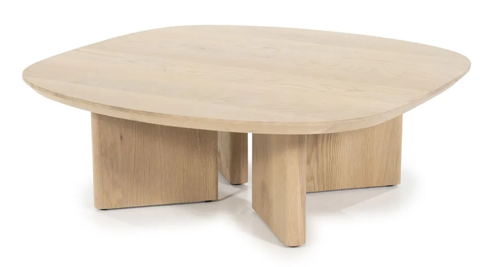 Couchtisch Stef 80 x 80 cm Eiche Holz Furnier hellbraun Rabatt