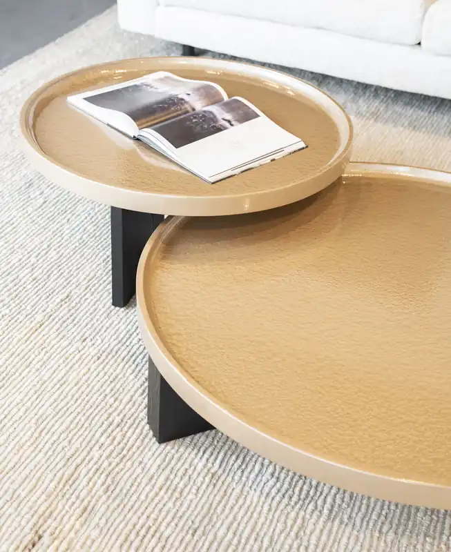 Couchtisch Mayson Ø 120 cm MDF Eiche Furnier beige Markenware