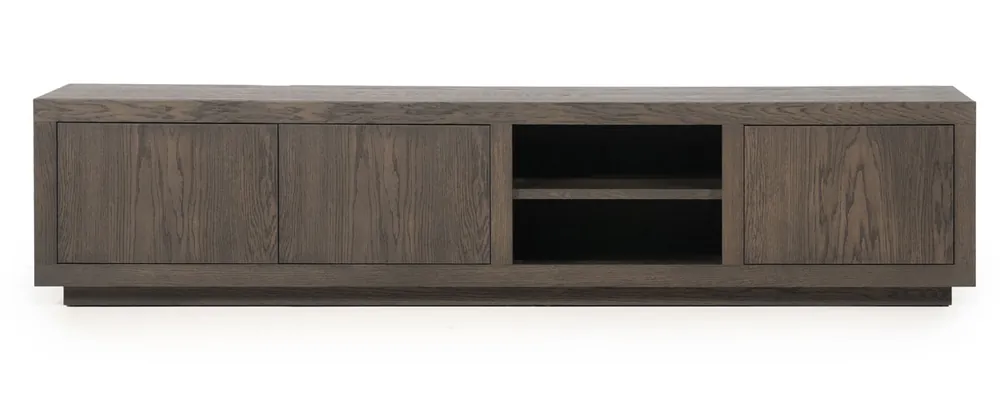 TV Möbel Helsinki 200 cm Eiche Furnier dunkelbraun Lowboard Online Kaufen