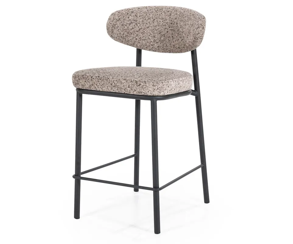 2er Set Barstuhl Jari SH 66,5 cm Barhocker Stoff taupe Highlight