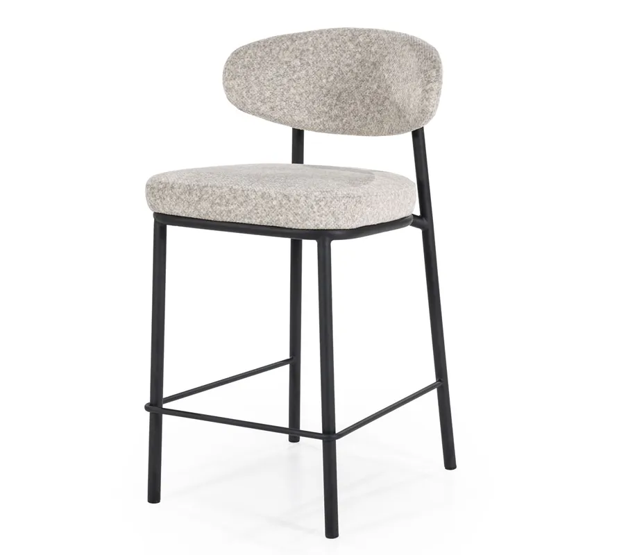 Bestseller 2er Set Barstuhl Jari SH 66,5 cm Barhocker Stoff beige