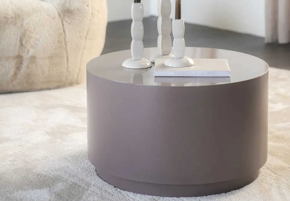 Beistelltisch Mesita Ø 60 cm Metall dunkeltaupe Sale