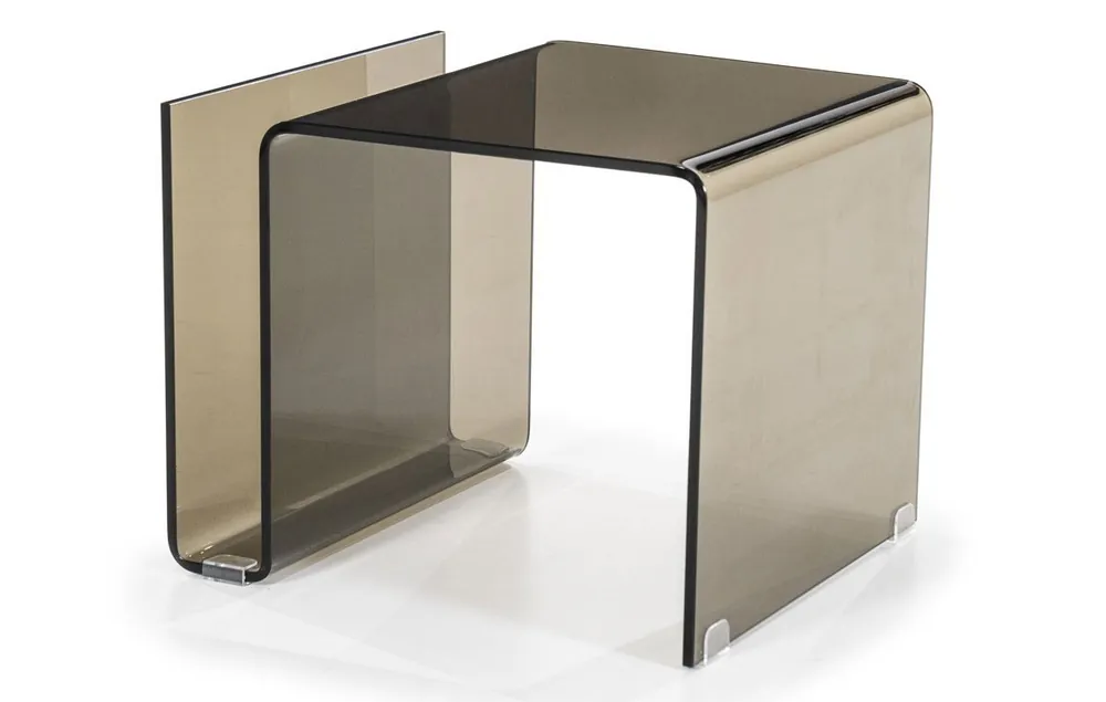 Direkt Vom Hersteller Couchtisch SHADOW aus Glas braun 48 x 42 cm Glastisch