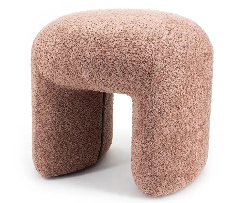 Nur Heute Hocker NASAHI Sitzhocker Bouclé Stoff terrakotta