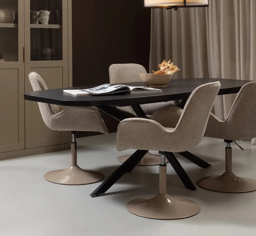 Nur Für Kurze Zeit Esstisch ARROS 180-220 x 90 cm MDF schwarz Ausziehtisch